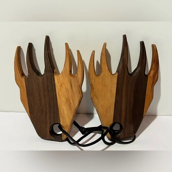 Bear Claw Salad Servers Meat Shredder Montana Block Wood - Picture 4 of 8